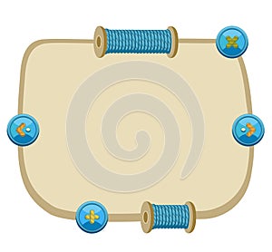 Set of game ui interface screens in sewing stile.