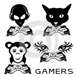 Set of gamer signs.