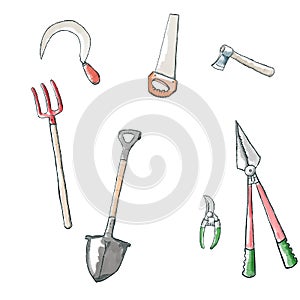 Set of garden tools