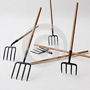 Set of garden tools on a white background. 3d render.