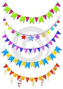 Set garlands, bunting