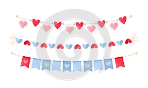 Set of garlands for St.Valentine\'s Day