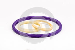 Set of gaskets isolated on white background