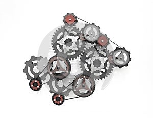 Set of gear and cog wheel, teamwork business concept