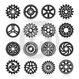 Set of gear icons.