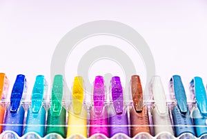 Set of gel pens of various colors