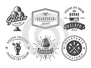 Set of gelato badges.