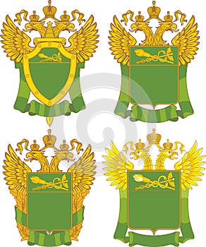 Set of generic Russian Customs emblem templates