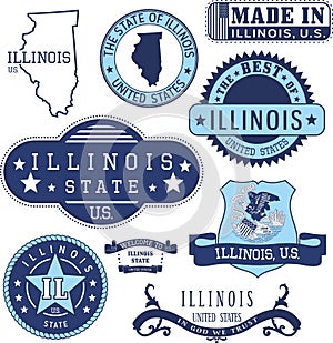 Generic stamps and signs of the state of Illinois