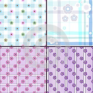 Set gentle seamless patterns