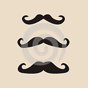 Set of vector gentleman mustaches photo