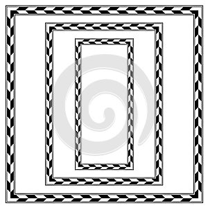 Set of geometric black and white frameworks