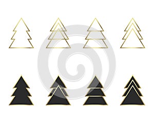 A set of geometric Christmas trees