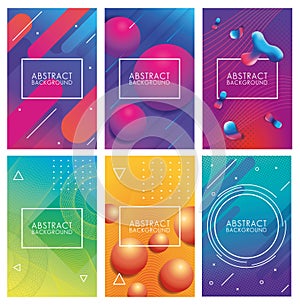 Set geometric colorful abstract backgrounds