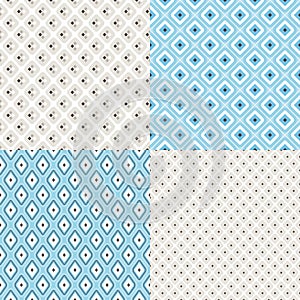 Set of geometric colorful seamless patterns