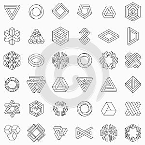 Set of geometric elements, impossible shapes