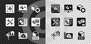 Set Geometric figure Cube, 3D printer software, Isometric cube, Graphing paper for engineering, services, setting and