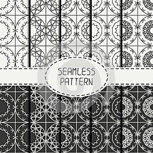 Set of geometric line lattice seamless arabic