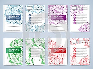 Set of geometric paper brochure