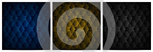 Set of geometric pattern luxury dark background
