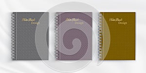 Set of geometric pattern notebook cover background design photo