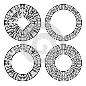 Set of Geometric Radial Circle Patterns