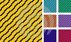 Set of geometric rectangle stripes diagonal black color pattern background