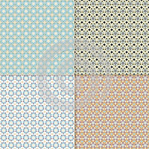 Set of geometric seamless patterns, backgrounds