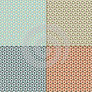 Set of geometric seamless patterns, backgrounds