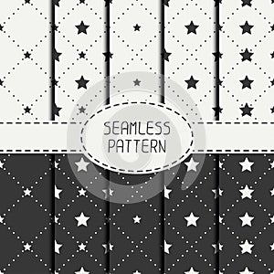 Set of geometric seamless stars pattern