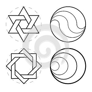 Set of geometric shapes.