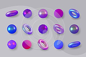 Set of geometric shapes. Elements for design. Isolated vector objects.