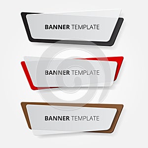 Set of geometric vector banners. Advertising Design shape. Vector label tag.