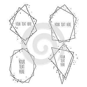 Set of Geometrical polyhedron, Frame border with copy space