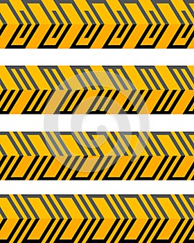 Set of geometrical seamless patterned borders