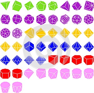 Set of geometrical solids