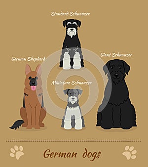Set of German dogs
