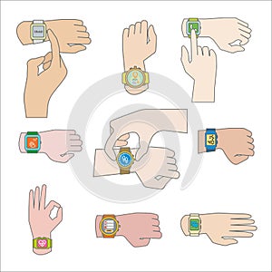 Set of gestures for watch.