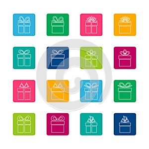 Set of gift boxes icons