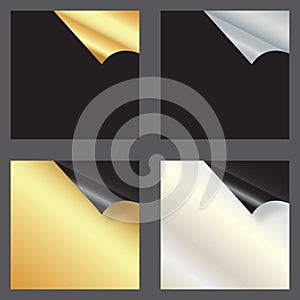 Set of gift cards with rolled corners