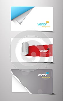 Set of gift cards with rolled corners.