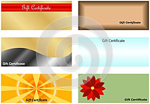 Set of Gift Certificates photo