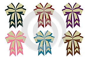 Set of gift ribbons on white background