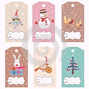 Set of gift tags