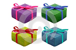 Set of gift on white