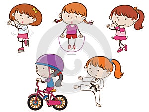 A Set of Girl Sport Activities