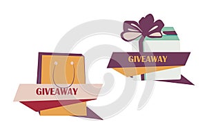 Set of Giveaway enter to win poster template design for social media post or website banner.