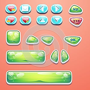 Set glamorous buttons with an OK button, buttons yes and no to computer games design and web design