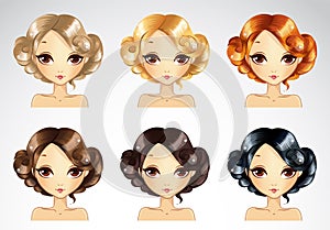 Set Of Glamur Hairstyle