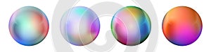 Set with glass colorful balls. Glossy realistic ball, 3D abstract vector illustration highlighted on a white background